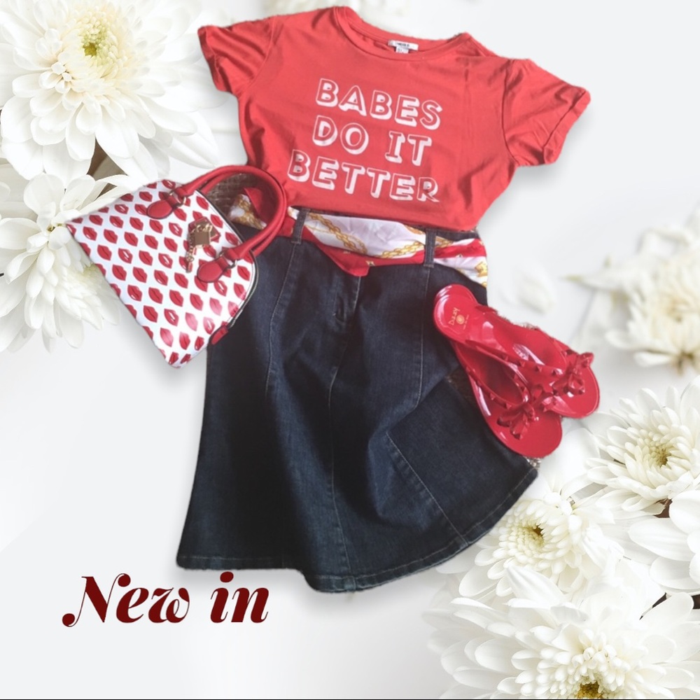 H&M denim skirt, knee length
